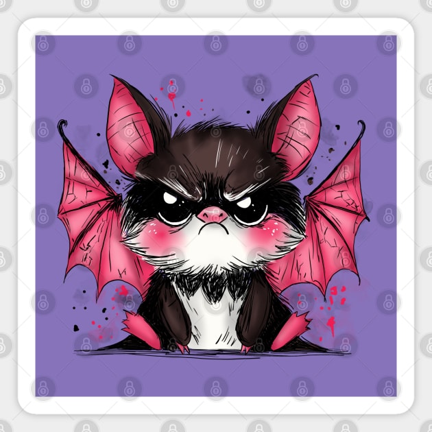 Grumpy Bat Magnet by H. R. Sinclair